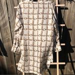 ZARA  Cream Black Brown Chain Link Horsebit Print Satin Tunic Top Coverup Blouse Photo 11