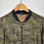Dear John Casco Camo Bomber Jacket Size Medium Green Black Zip Up Tencel Photo 2
