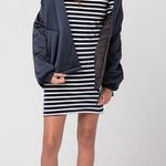 Alexander Wang T by water resistant oversized navy satin bomber jacket size L Photo 19