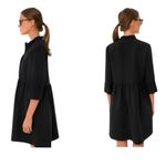 Tuckernuck Black Stretch Crepe Royal Shirt Dress Mini Half Sleeve Button Size S Photo 5