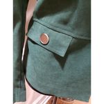 JM Collection  Women's Green Solid Polyester Long Sleeve Button Front Jacket 14P Photo 4