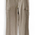 NWOT House of Harlow 1960 Wide Leg Linen Blend Cargo Pants Size 10 Tan Photo 0