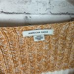 American Eagle  Neutrals Bold Stripe Cropped Henley Knit Sweater Photo 3