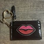 Victoria's Secret Victoria Secret Black Card Holder with Pink Lips & Heart Clasp Photo 0