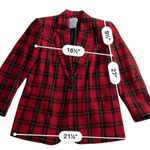 White Stag Christmas Red Plaid wool Blazer Size 6 Photo 4