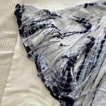 Altar'd State Blue and White Ruffled 3/4 Sleeve Blouse/Dress/swim suit cover-up Photo 4