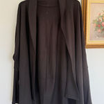 Lululemon  Back In Action Wrap Cardigan Black Large W3BVCS Modal Yoga Terry Photo 0