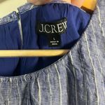 J.Crew  Hyacinth dress in striped linen blue white midi size large Photo 2
