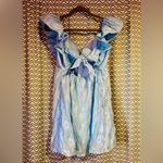 NWOT Thirty Thirty LA | Blue Babydoll Floral Open Back Dress, Size S Photo 4