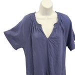 Soft Surroundings Womens Dress L Blue Short Sleeve V Neck Casual Ladies Photo 2