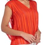 Rachel Roy Neon Tigerlily Burnout Silky Top, Red/Orange Size L New w/Tag Photo 9
