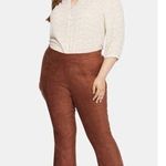 NYDJ New sz 14 faux suede pull on slim boot lift tuck coffee bean brown pants Photo 0