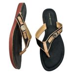 Tommy Hilfiger Black and Tan Jayne2 Thong Flip Flop Sandals Photo 0