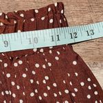 Exlura Women's High Waist Elastic Polka Dot Pleated Midi Tiered Skirt Brown Sma Photo 6