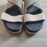 Sorel Womens Cameron Flatform Leather Wedge Sandals Elastic Strap Tan Size 9 Photo 5