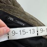 ZARA Tank Top Womens Medium Gold Black Metallic Ruched Front Cami Photo 3