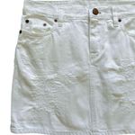 J.Crew Denim Skirt White Cotton Distressed Denim Jean Mini Skirt Size 0 Photo 9