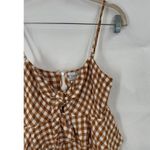 Saylor Jumpsuit Women Medium Orange White Bohemian Wide Leg Western Gingham RTR Photo 13