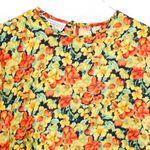 LAUREN LEE Black Orange Vintage 1990's Floral T Photo 1