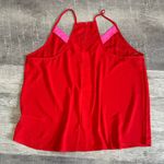 Main Strip Chiffon Colorblock Tank Top Womens Plus 3X Red Pink Feminine Flirty Photo 3