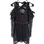 Self Portrait Black Purl Knit Lace Cut Out Dress Size 8 Photo 10