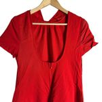 STAUD  Ilana Red High Neck A-Line Short Sleeve Long Cocktail Dress Size Small Photo 10