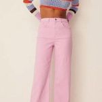 NA-KD NWT ROMEE STRIJD X High Waisted Wide Leg Denim In Light Pink Size 2 (32) Photo 3