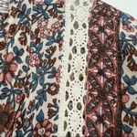 Raga  Floral Long Sleeve Fringe Hem Dress Small Photo 8