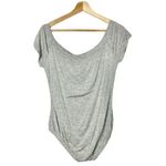 Norma Kamali Gray Short Sleeve Scoop Neck Bodysuit M Photo 2
