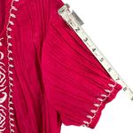 Cato Blouse Womens 14-16W Pink Embroidered Floral Geo Gauzy Cover Up Boho Top Photo 8