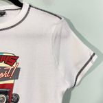 Hanes Vtg Y2K Women's White Old Cars Graphics Short Sleeve Tee Size M Photo 4