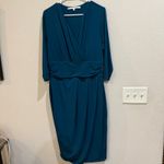 Rachel Rachel Roy XL Teal Blue Long‎ Sleeve Faux Wrap Midi Dress Photo 1