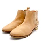 Toms Ella Chelsea Boots Skip On Booties in Honey Leather Faux Shearling Size 9.5 Photo 5