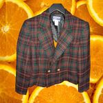 Pendleton Petite Wool Double Breasted Green Red and Yellow Blazer Size 6 Photo 1