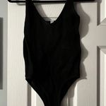 Black Ribbed Bodysuit Size M Photo 0
