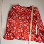 J.Crew  Winter‎ Garden Top in Poppy Fields Sz M Floral Bell Long Sleeve Preppy Photo 9