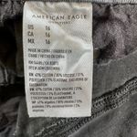 American Eagle Denim Jean Shorts 16 Womens Black High V Rise Shortie Raw Hem Photo 6