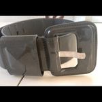 Unique Vintage Vintage Grey Patent faux Leather Belt Emily in Paris SATC And Just Like That Photo 1
