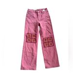 Judy Blue  NEW Wide Leg Pink Crochet Jeans Photo 2