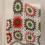 Mexicali Blues NWT  OS White Rainbow Crochet Crop Top Tank Granny Square Cotton Photo 1