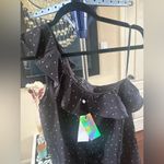 After Market Anthropologie Black Polka Dot Ruffle Romper Photo 6