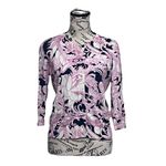 Talbots  Pink Paisley Cardigan Sweater Women’s SP Petite 3/4 Sleeve Knit Floral Photo 1