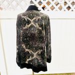 Chico's CHICO’S Green Burnout Velvet Silk Whimsigoth Boho Witchy Fairy Cardigan Photo 9