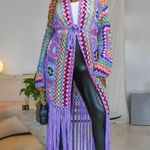 Multi Colored Knitted Kimono Purple Photo 0