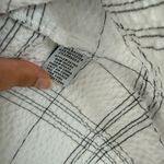 Habitat  Top Womens Medium White Black Plaid 3/4 Sleeve Textured Lagenlook Art Photo 6