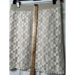 Kensie  Skirt Womens Size 4 Lace overlay ‎ Lined Beige Back Zipper Lining Torn Photo 6