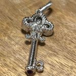 Judith Ripka  Sterling Silver CZ Amethyst Fleur-de-lis Key Enhancer Pendant Photo 2