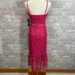 Lulu's Taliah Hot Pink Lace Midi Dress Photo 4