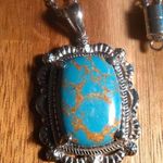 Mojave Blue Turquoise Stainless Steel Pendant Necklace Photo 0