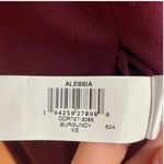 Dress the Population Alessia Wine Burgundy V-Neck Tie Waist Crepe Size XS NWT Photo 4